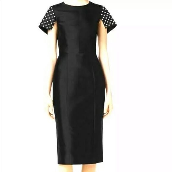 NWT Michael Kors Collection PEARL Silk/ Wool Sheath Cocktail Dress - Picture 7 of 8